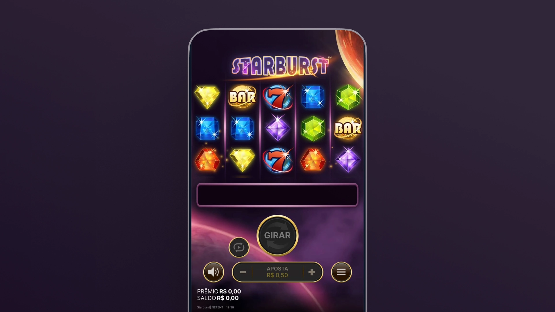 captura de imagem do slot Starburst